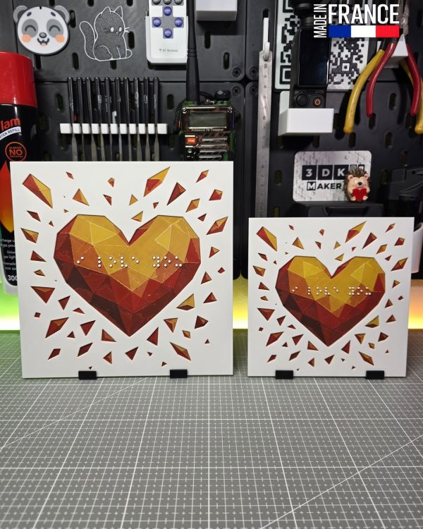 Crystal Heart Braille - Hueforge