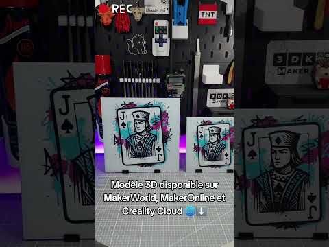 Hueforge Valet de Pique style graffiti imprimé en 3D sur la Bambulab A1 Combo#impression3d #hueforge