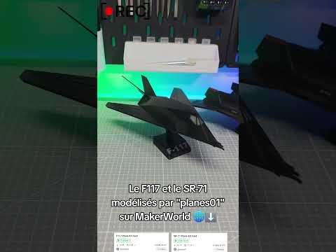 Impressions 3D des avions F117 et SR-71 sur Bambulab A1 Combo #3dprinting #plane #f117